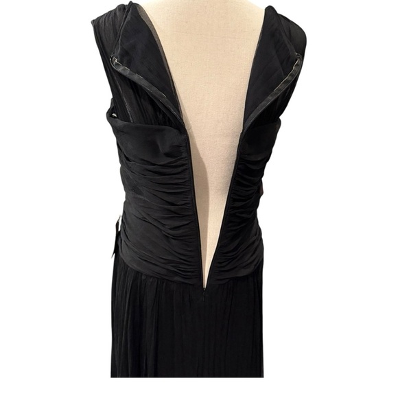 Tadashi Shoji Silk Party Cocktail Dress chic Sz 10 Demure Classic elegant flowy - Picture 6 of 15